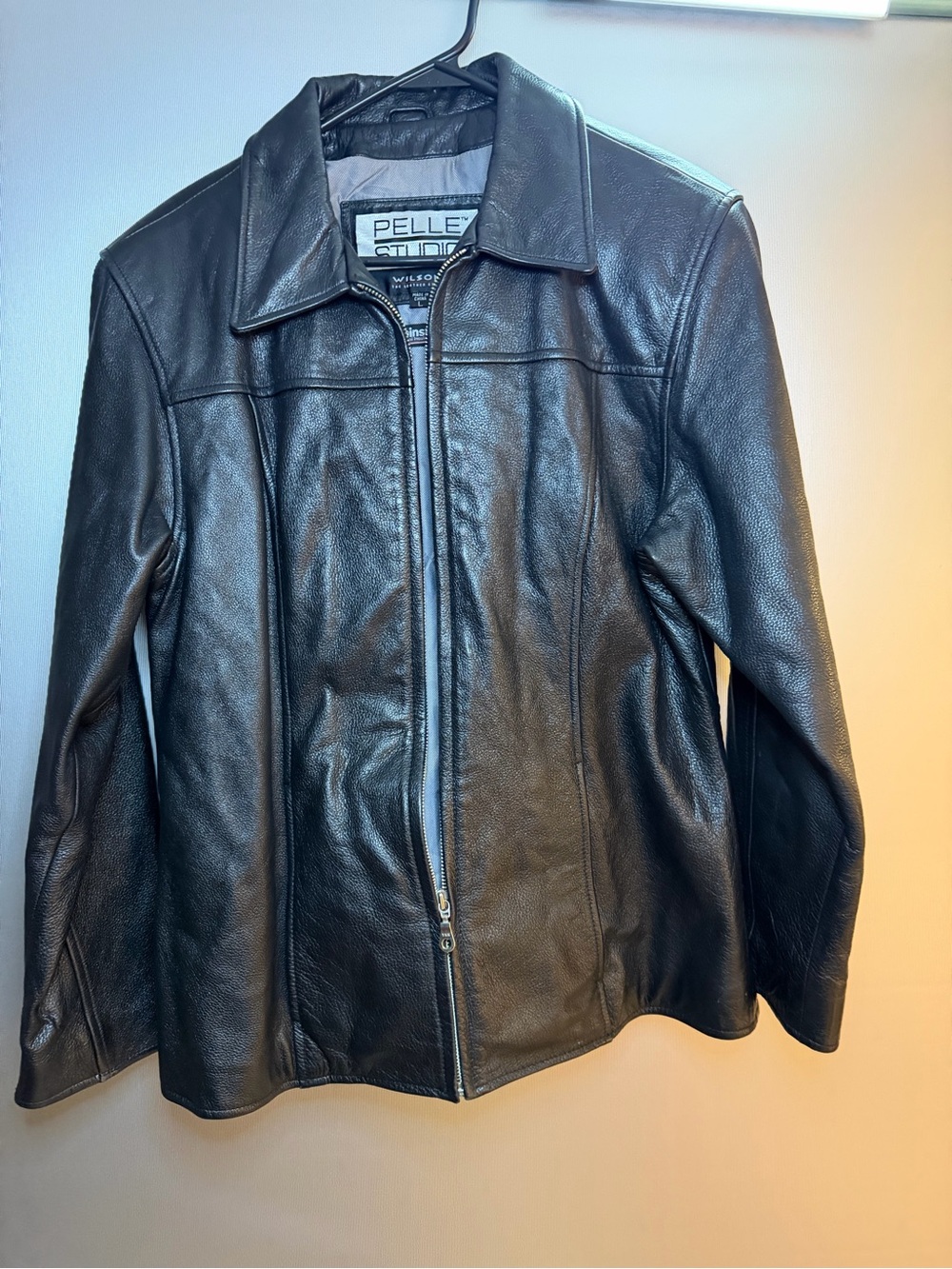 Wilsons Leather Black Leather Zip-Front Jacket